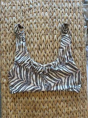 Boys + Arrows - never made Zebra Print Scoop Neck Bralette - Neutral Tones